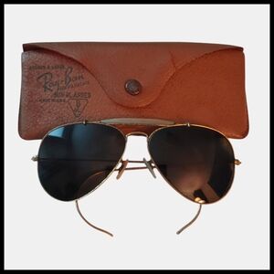 Vintage Ray-Ban B&L USA Aviator Gold Frame Green Lenses Scratched, As-Is